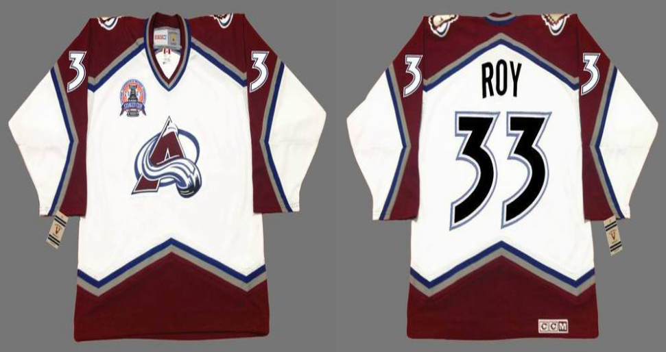 2019 Men Colorado Avalanche #33 Roy white CCM NHL jerseys->colorado avalanche->NHL Jersey